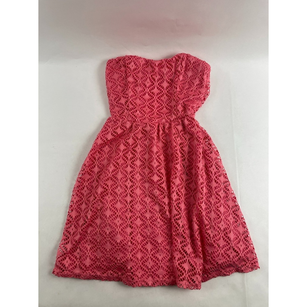 Bongo Dress Women's Size Small Pink Short Strapless Lace Dress Padded